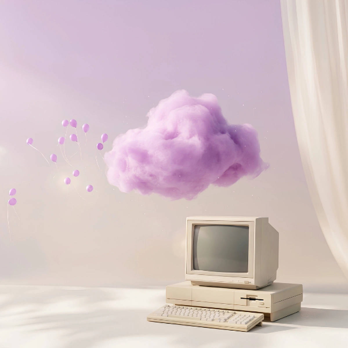 Cloud Family Purple Cloud Balloon Computer